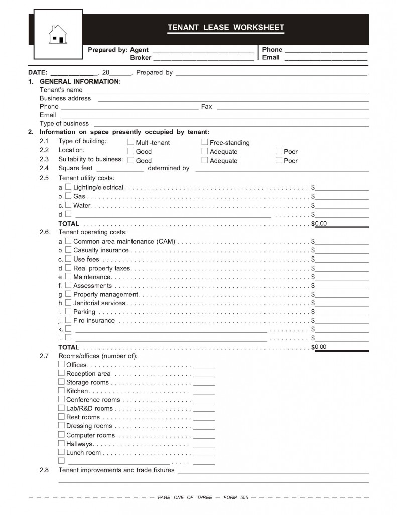 Printable Car Lease Worksheet