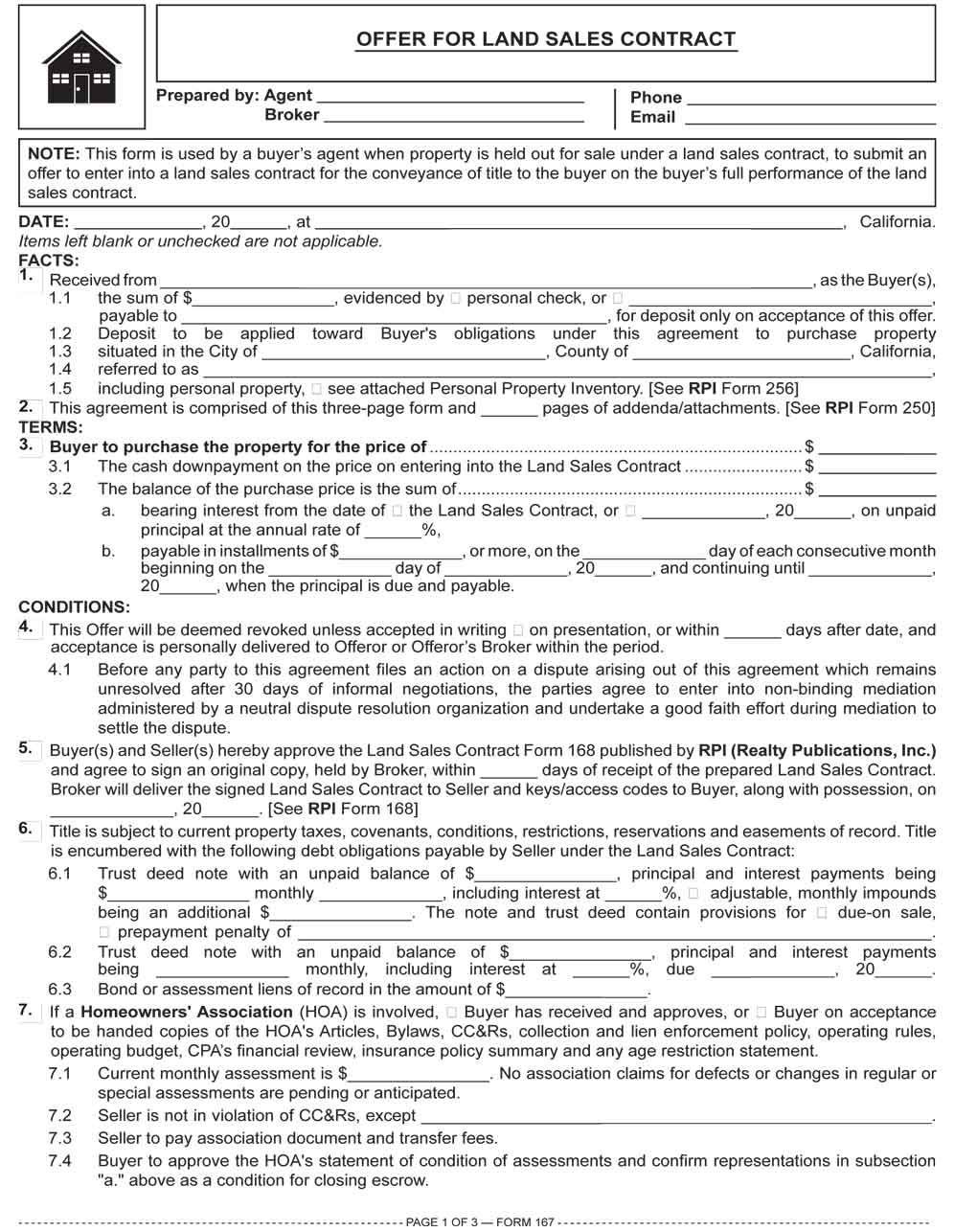 Offer for Land Sales Contract and Land Sales Contract ...