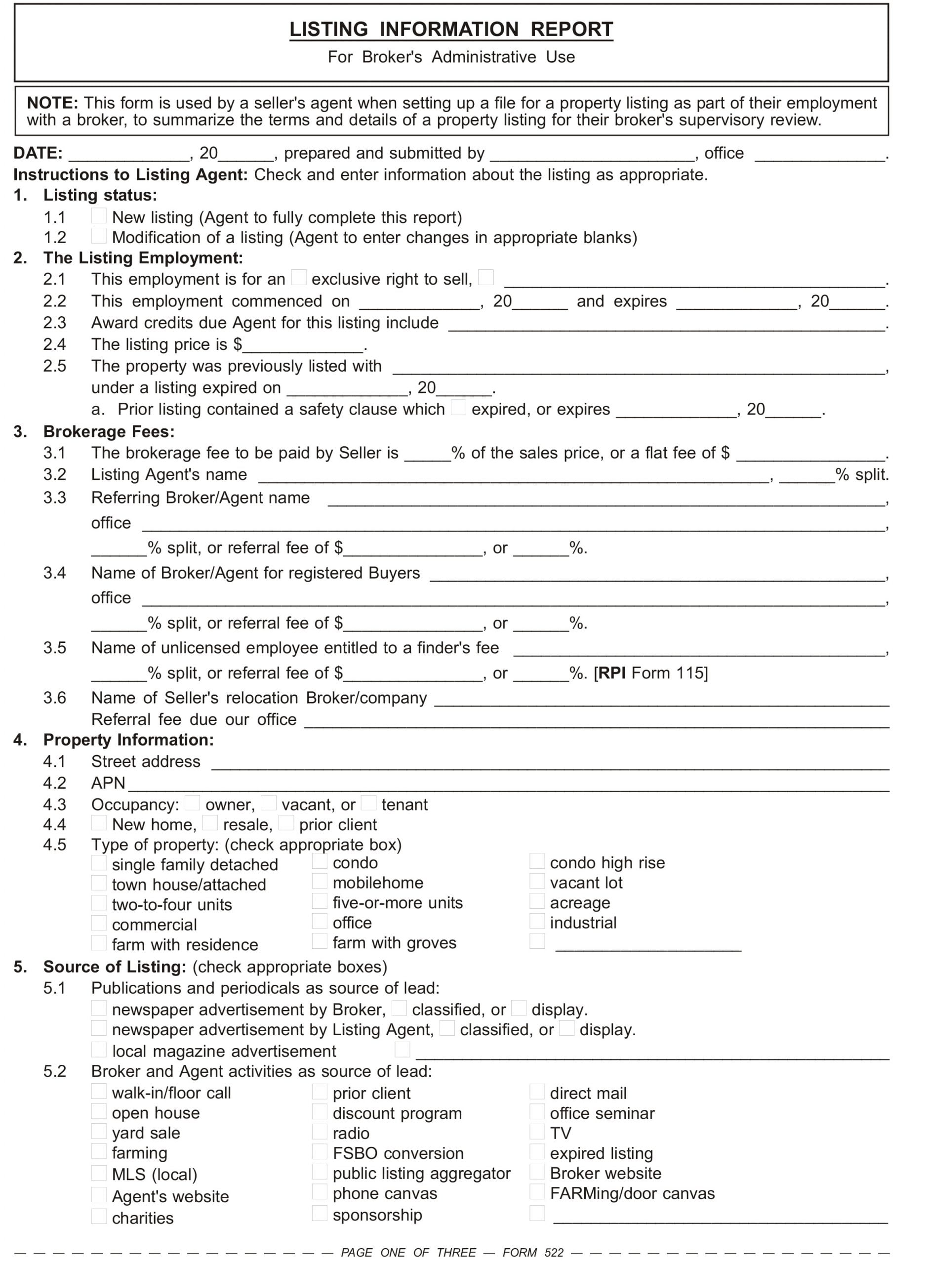 Form-of-the-Week: The listing employment report and file activity sheet ...