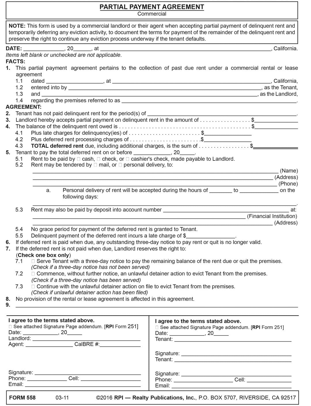 Part Rent Form Lease agreements and property management forms | firsttuesday Journal