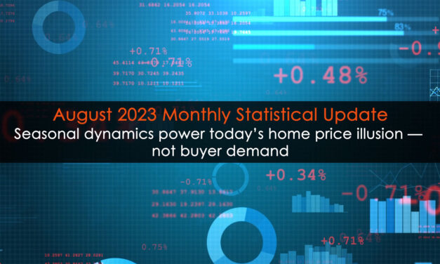 Seasonal dynamics power today’s home price illusion — not buyer demand; Monthly Statistical Updated (August 2023)