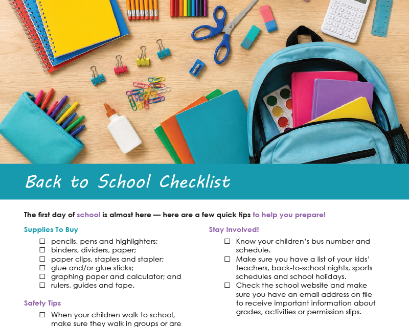 FARM: Back to School Checklist