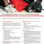 Be prepared for an emergency