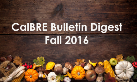 Fall 2016 CalBRE Real Estate Bulletin