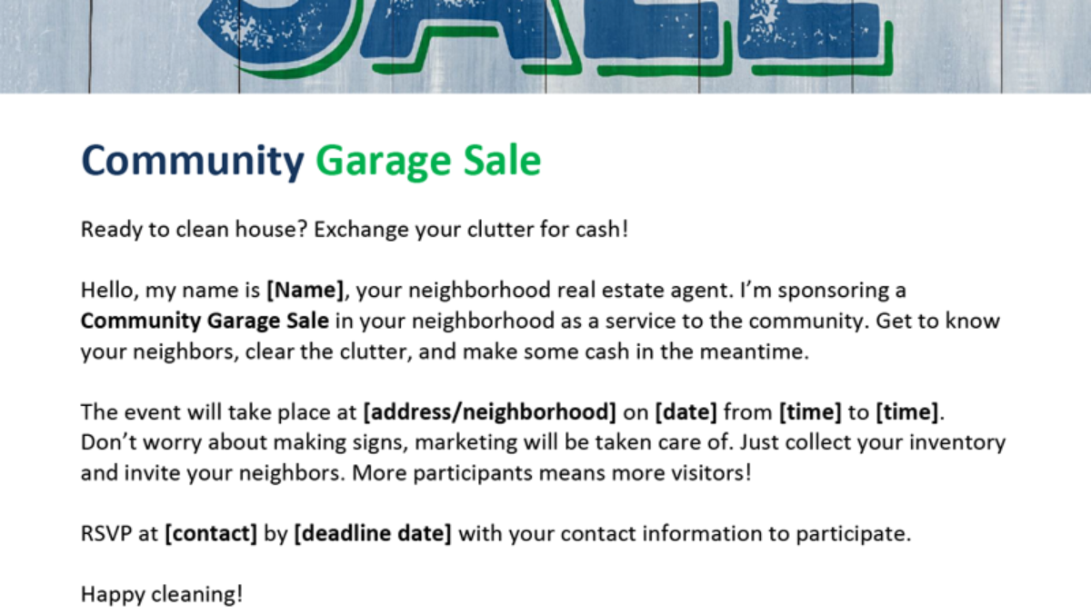 FARM: Community garage sale | firsttuesday Journal