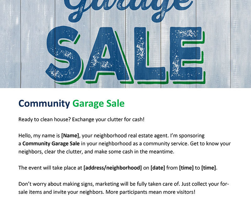 FARM: Community garage sale