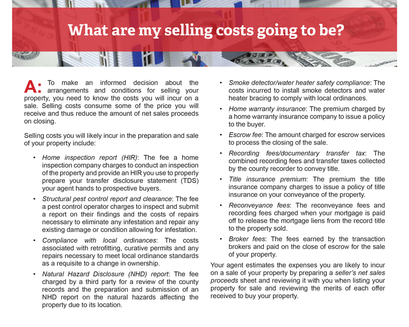 Client Q&A: What are my selling costs going to be?