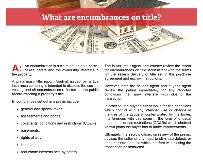 Client Q&A: What are encumbrances on title?