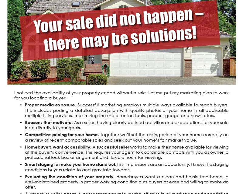 FARM: Your sale did not happen – there may be solutions!