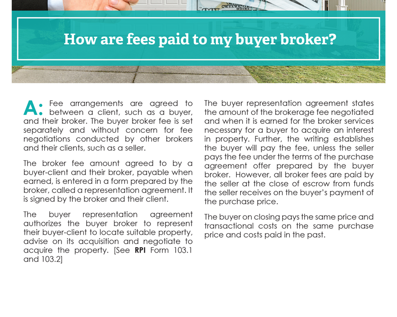 Client Q&A: How are fees paid to my buyer broker?