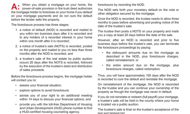 Client Q&A: What happens during the foreclosure process?