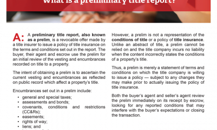 Client Q&A: What is a preliminary title report?