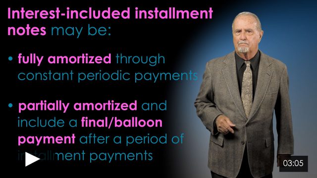 Installment Notes: Interest-Included and Interest-Extra