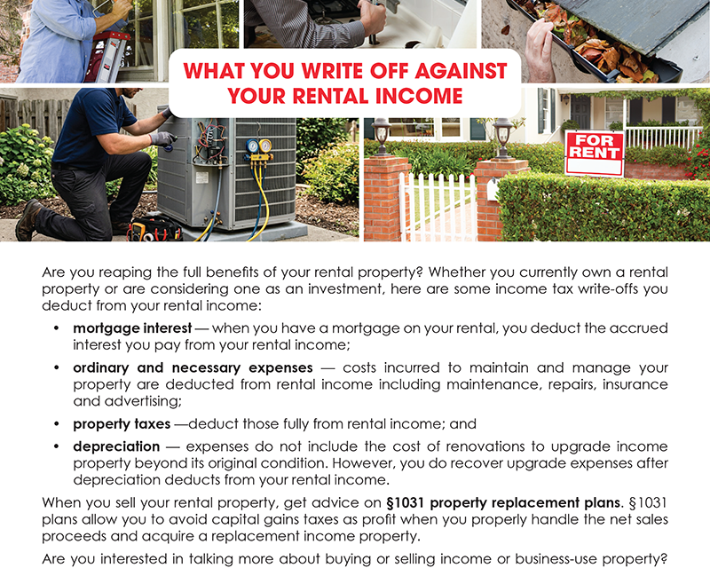 FARM: What you write off against your rental income