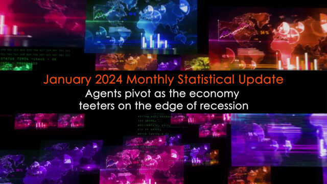 Agents pivot as the economy teeters on the edge of recession; Monthly Statistical Update (January 2024)