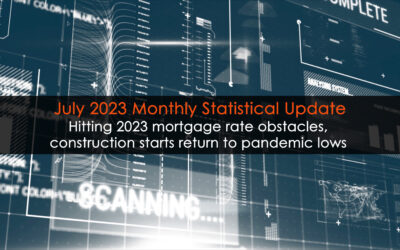 Hitting 2023 mortgage rate obstacles, construction starts return to pandemic lows; Monthly Statistical Updated (July 2023)