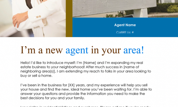 FARM: I’m a new agent in your area!