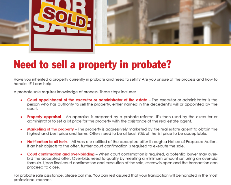FARM: Need to sell a property in probate?