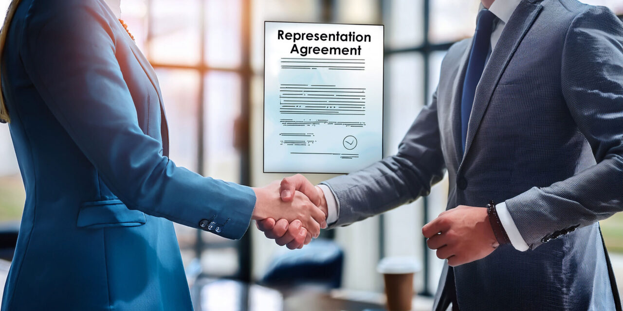 A representation agreement employs a broker