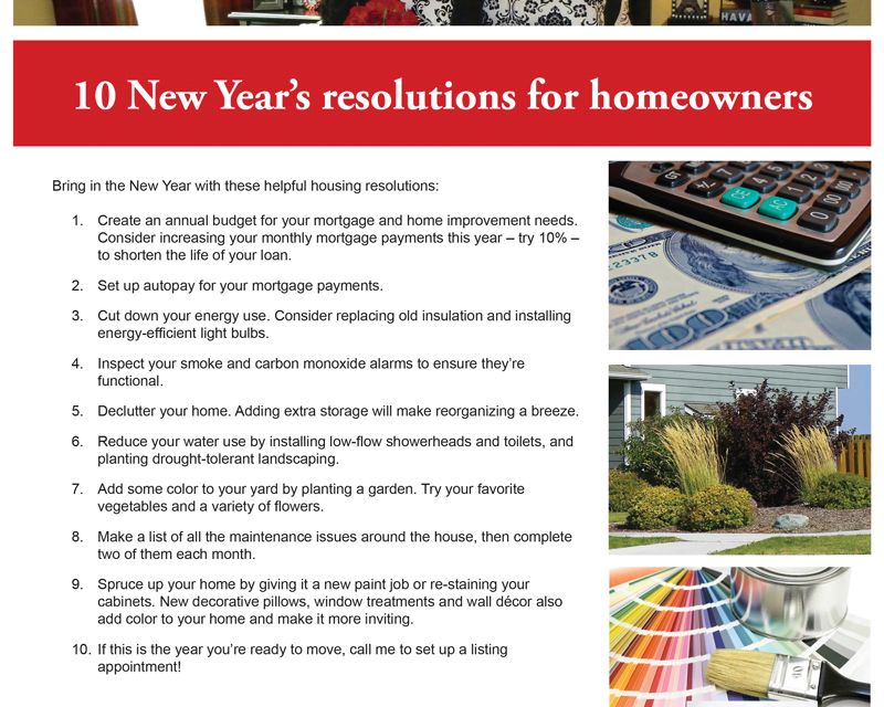 FARM: 10 New Year’s resolutions for homeowners