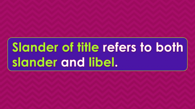 Word-of-the-Week: Slander of Title