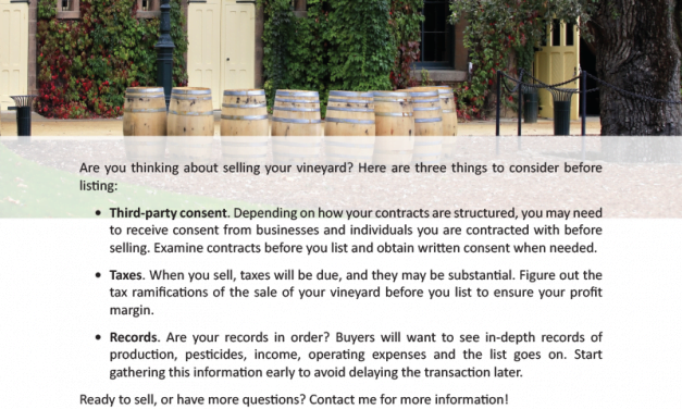 FARM: Selling your vineyard?