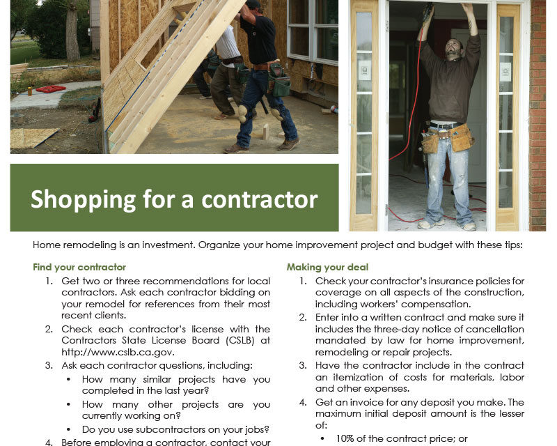 FARM: Shopping for a contractor