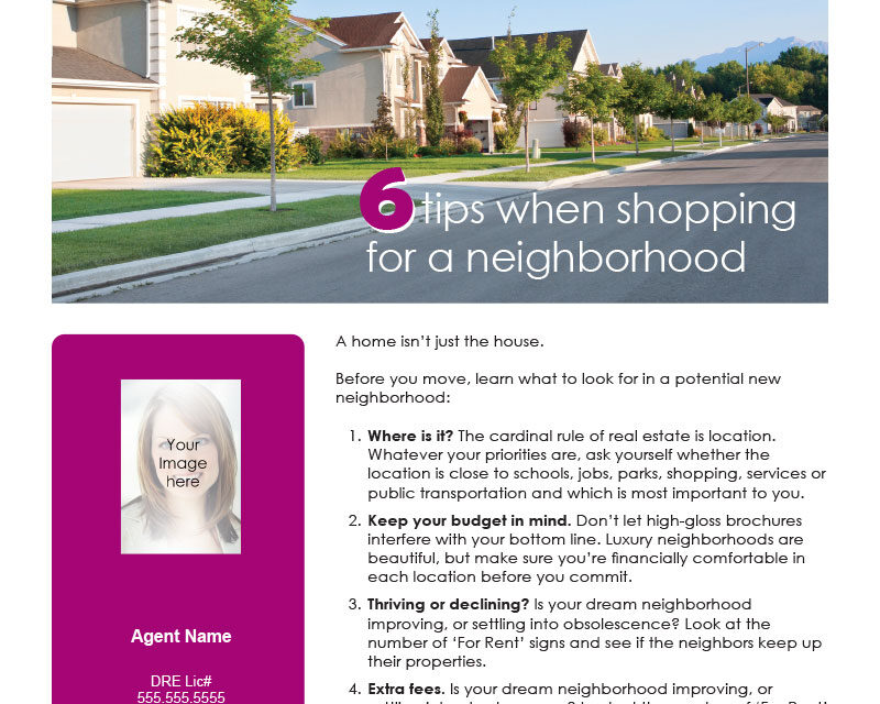 FARM: 6 tips when shopping for a neighborhood