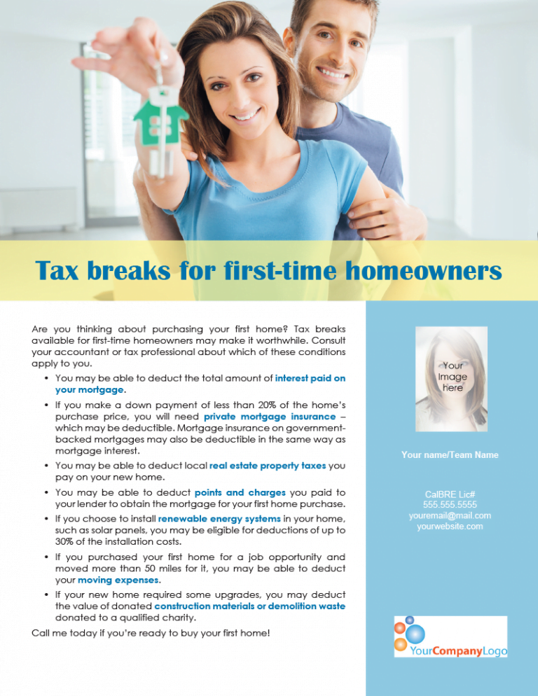 Is There Tax Breaks For First Time Home Buyers