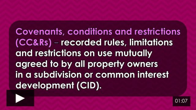 Word-of-the-Week: Covenants, conditions & restrictions (CC&Rs)