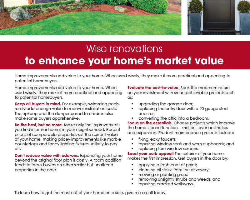 FARM: Wise renovations to enhance your home’s market value